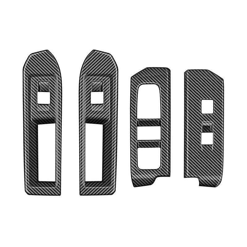 Car Window Glass Lift Cover Trim Window Switch Button Panel Frame for 2024 LHD Carbon Fiber Pattern