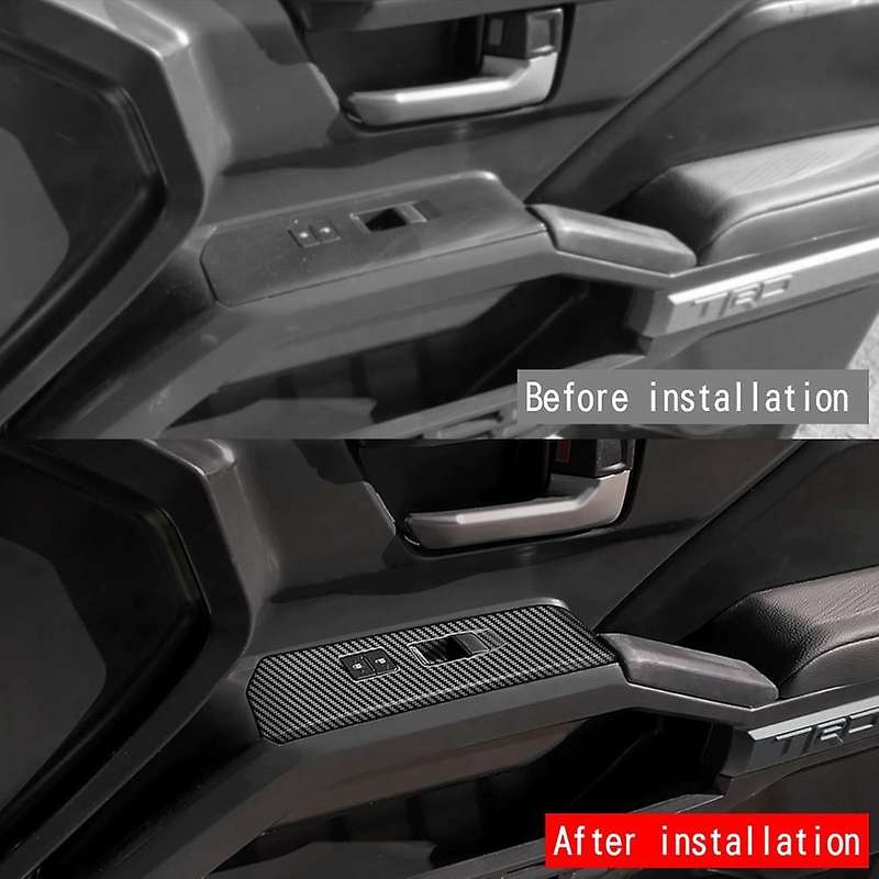 Car Window Glass Lift Cover Trim Window Switch Button Panel Frame for 2024 LHD Carbon Fiber Pattern