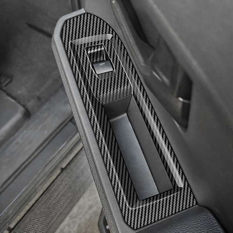 Car Window Glass Lift Cover Trim Window Switch Button Panel Frame for 2024 LHD Carbon Fiber Pattern
