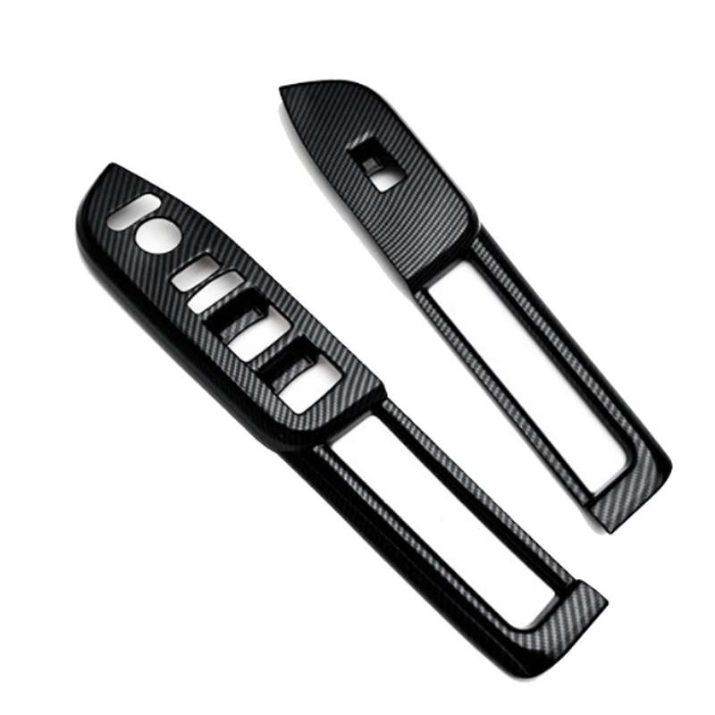 Car Window Glass Lift Button Trim Switch Cover Door Armrest Panel for N-BOX JF5 JF6 2023 Carbon Fibe