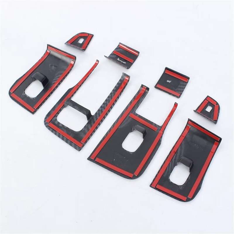 Car Window Glass Lift Switch Button Cover Trim ABS Carbon Fiber for Model 3 2024 LHD Interior Access