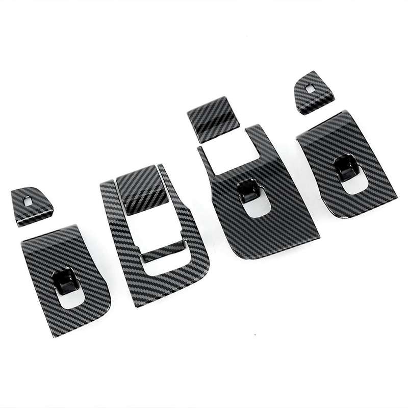 Car Window Glass Lift Switch Button Cover Trim ABS Carbon Fiber for Model 3 2024 LHD Interior Access