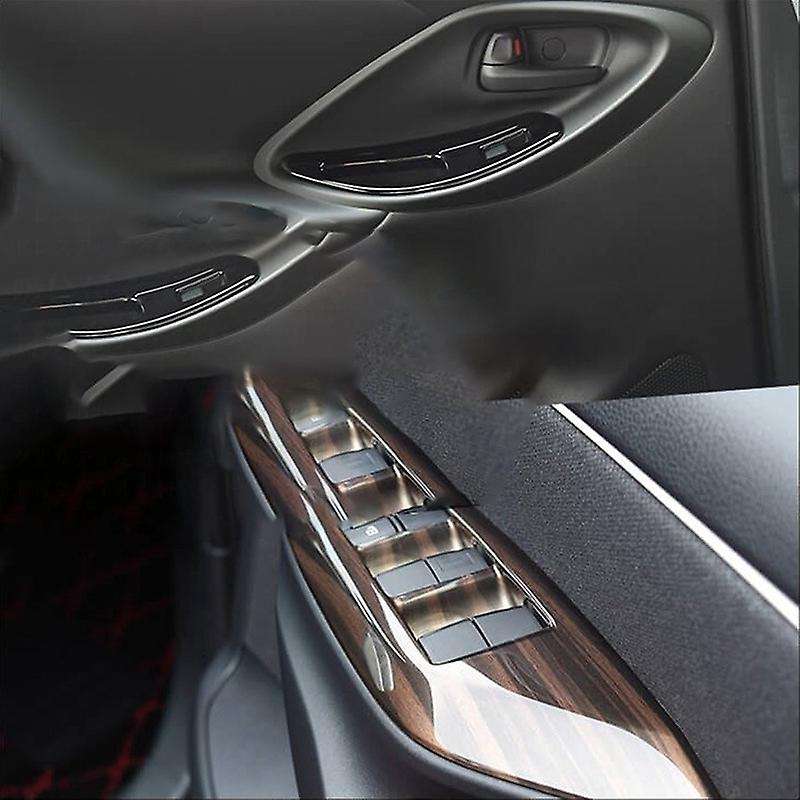 Car Window Glass Switch Panel Window Lift Switch Decorative Cover for YARIS 2020 2021 Carbon Fiber P