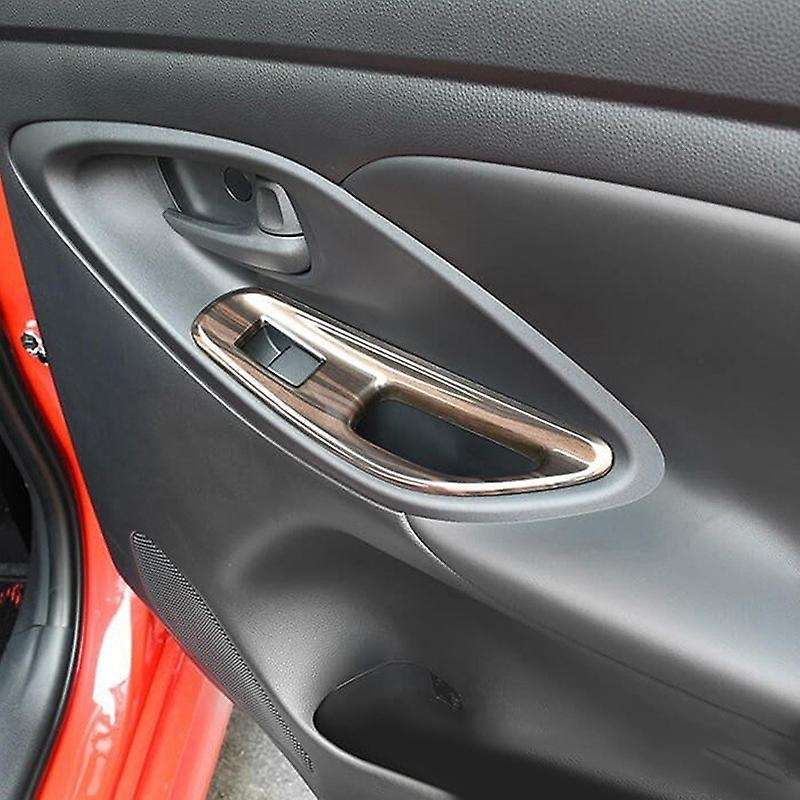 Car Window Glass Switch Panel Window Lift Switch Decorative Cover for YARIS 2020 2021 Carbon Fiber P