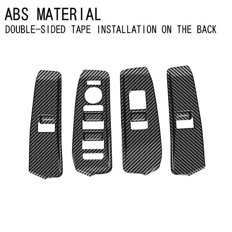 Car Window Glass Lifter Panel Trim Sticker for EV9 2023 2024 Interior Accessories Carbon Fiber LHD