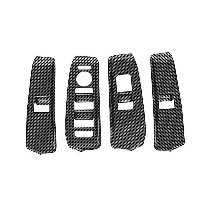Car Window Glass Lifter Panel Trim Sticker for EV9 2023 2024 Interior Accessories Carbon Fiber LHD