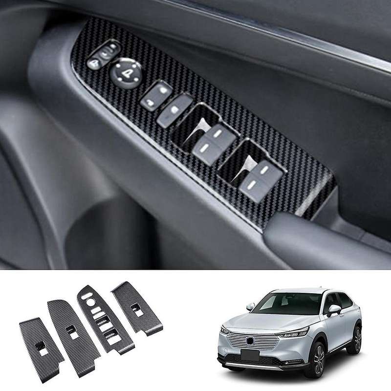 Car Window Glass Lifter Switch Window Glass Switch Panel Inner Armrest Decorative Strip for VEZEL 20