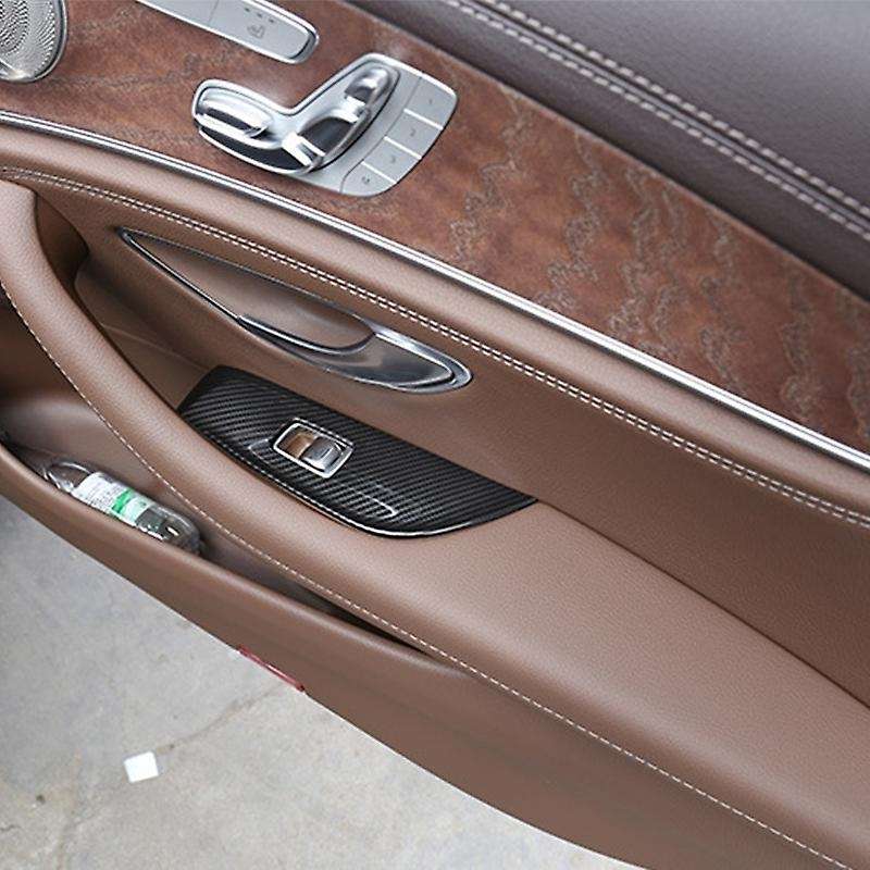Car Window Lift Button Frame Trim Carbon Fiber for E Class W213 2016-2019 Left Hand Drive