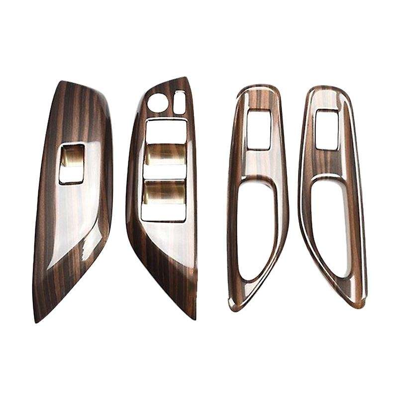 Car Window Glass Switch Panel Window Lift Switch Decorative Cover for YARIS 2020 2021 Peach Wood Gra
