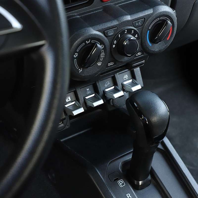 Car Window Lift Switch Button Extended Cover ABS Trim for Jimny 2019-2021 Interior Accessories (Silv