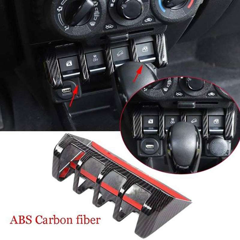 Car Window Lift Switch Button Panel Decoration Cover Stickers for Jimny 2019 2020 2021