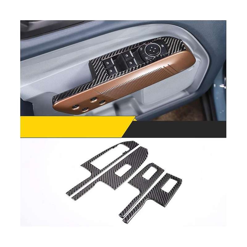 Car Window Lift Switch Frame Panel Cover Sticker Decoration for 2022 2023 Accessories - Soft Carbon