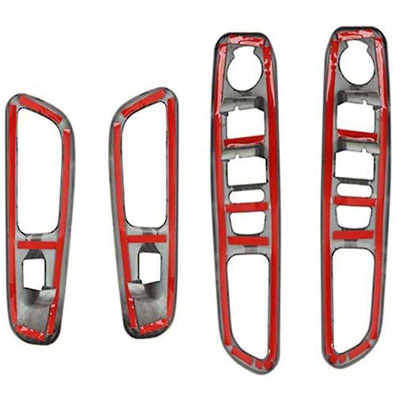 Car Window Lift Switch Frame (4 Pieces) (Carbon Pattern) for and 2015-2018