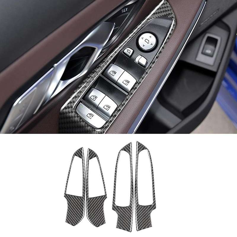 Car Window Lift Switch Panel Cover Trim Carbon Fiber for 3 Series G20 2020 Interior Accessories