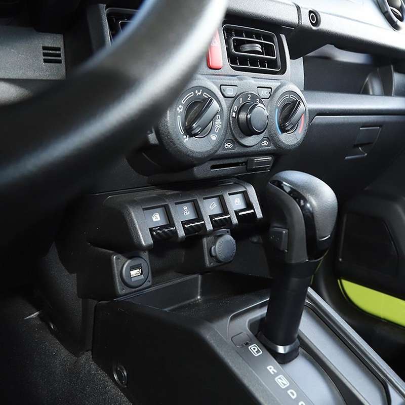 Car Window Lifting Switch Button Trim Cover ABS for Jimny 2019 2020 2021 Accessories (Carbon Fiber)
