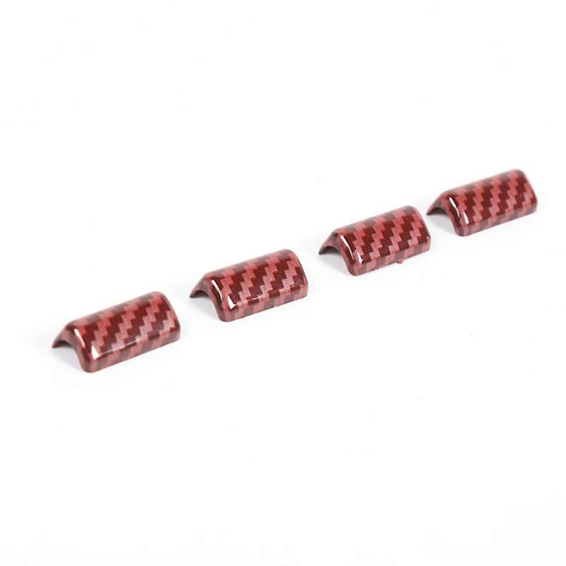 Car Window Lifting Switch Button Trim Cover ABS for Jimny 2019 2020 2021 Accessories (Red Carbon Fib