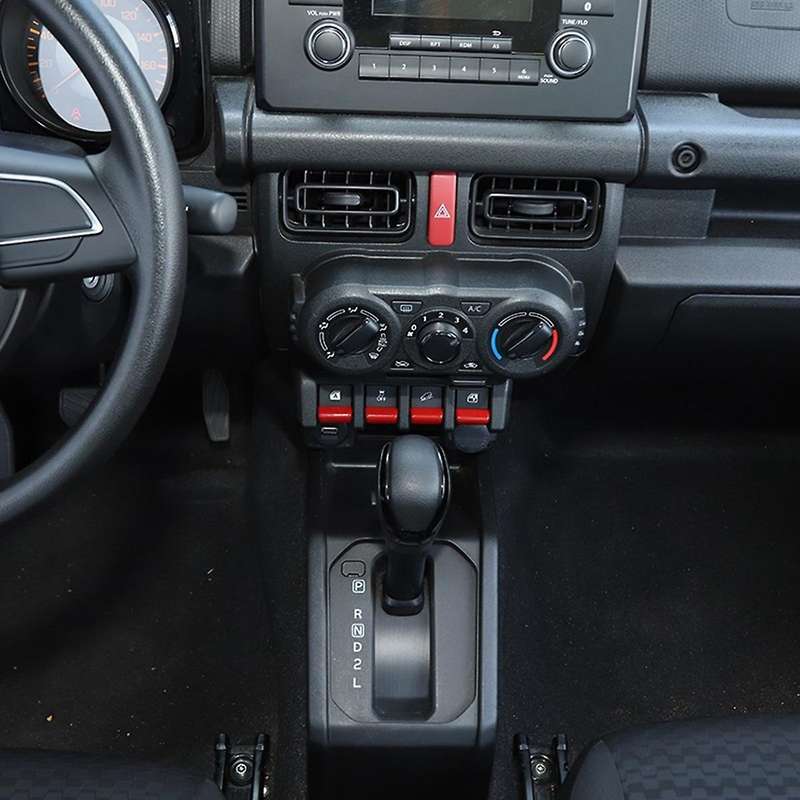 Car Window Lifting Switch Button Trim Cover ABS for Jimny 2019 2020 2021 Accessories (Red)