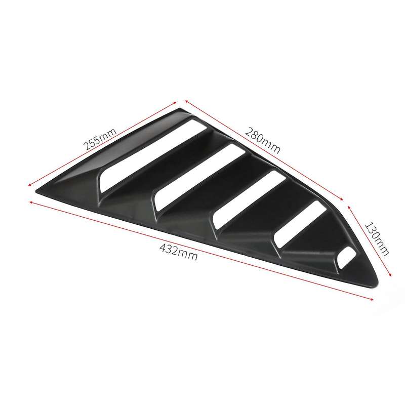 Car Window Louver Cover,Rear Louver Frame Vent,Window Decoration Rear Windshield Side Vent,for 2016-