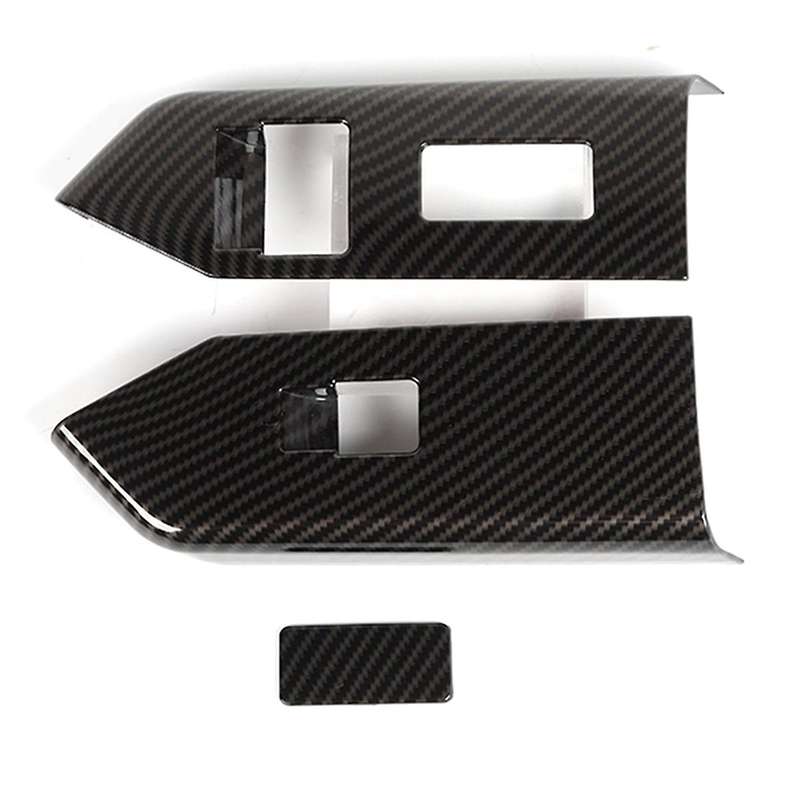 Car Window Switch Control Panel Cover Interior Trim Sticker ABS for 2010-2014 Accessories (Carbon Fi