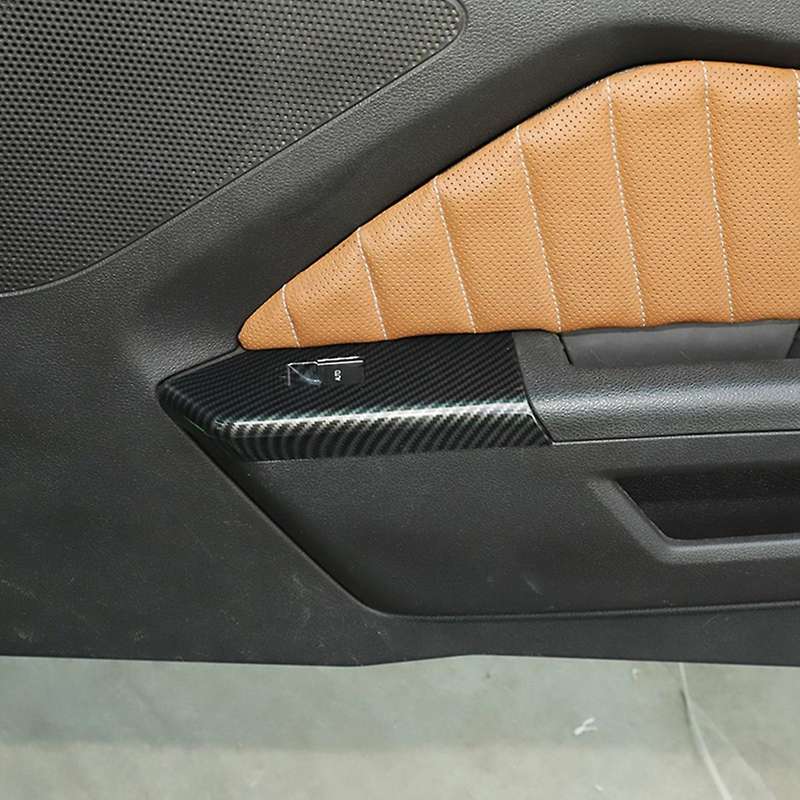 Car Window Switch Control Panel Cover Interior Trim Sticker ABS for 2010-2014 Accessories (Carbon Fi