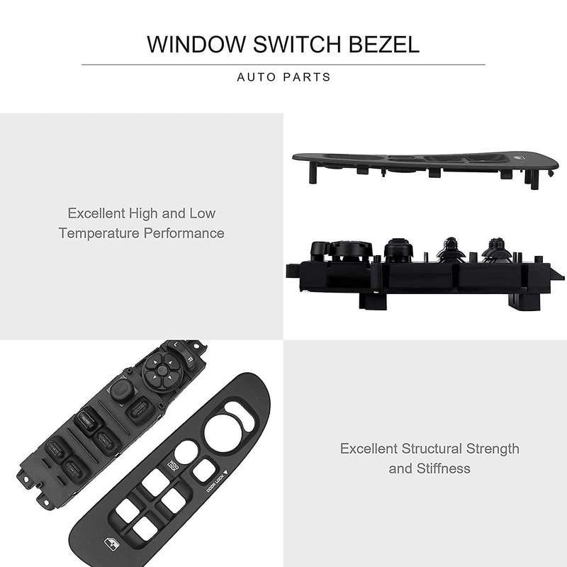 Car Window Switch and Bezel, Driver Side Window Switch Replacement for 2002-2010 Ram 1500/2500/3500