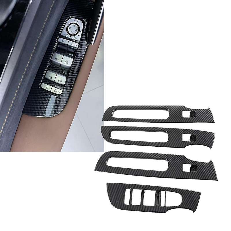 Car Window Switch Cover Trim Inner Door Armrest Decoration Carbon Fiber Look for TANG