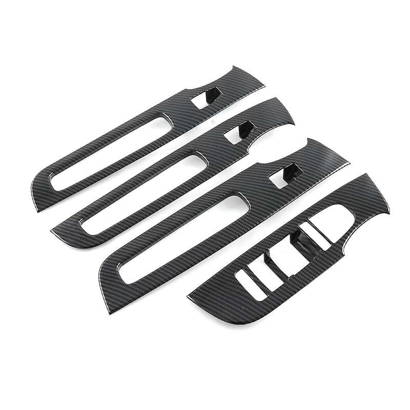 Car Window Switch Cover Trim Inner Door Armrest Decoration Carbon Fiber Look for TANG