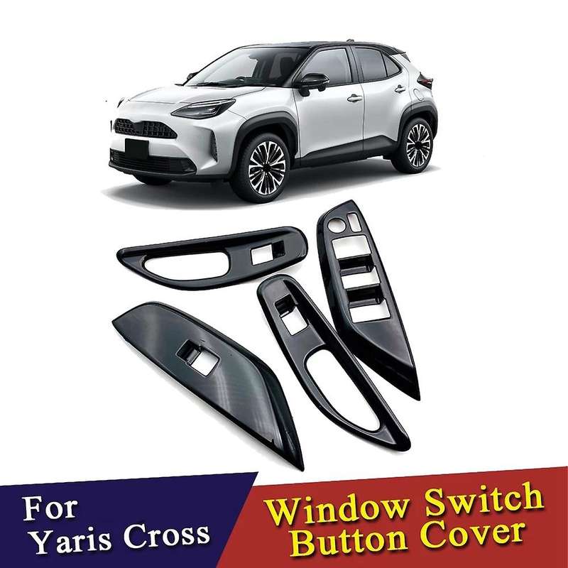 Car Window Switch Cover Glass Lift Switch Panel Decoration for Yaris 2020 RHD
