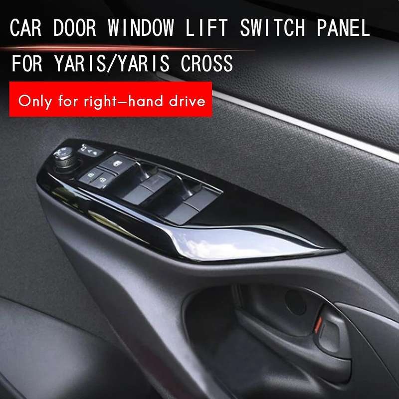 Car Window Switch Cover Glass Lift Switch Panel Decoration for Yaris 2020 RHD