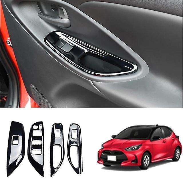 Car Window Switch Cover Glass Lift Switch Panel Decoration for Yaris 2020 RHD