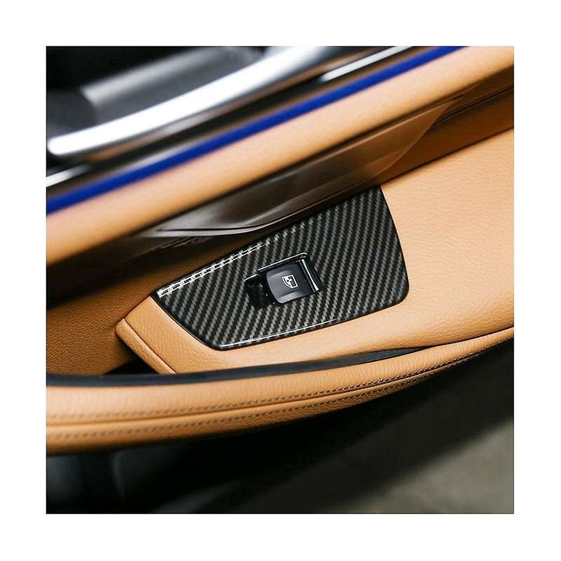 Car Window Switch Lift Button Frame Cover Trim for 5 Series G30 2018-2021 Accessories Abs Carbon Fi
