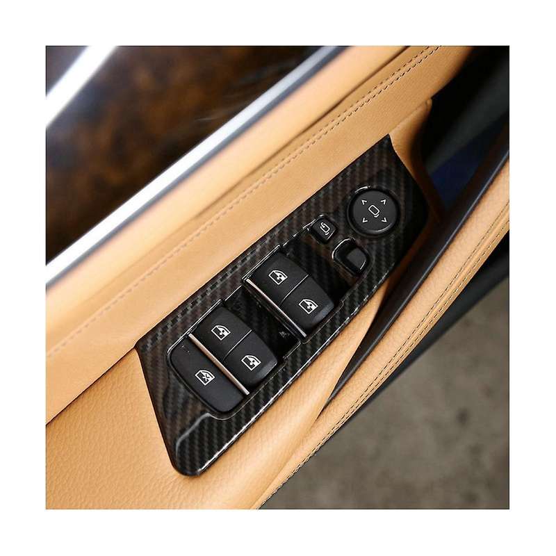 Car Window Switch Lift Button Frame Cover Trim for 5 Series G30 2018-2021 Accessories Abs Carbon Fi