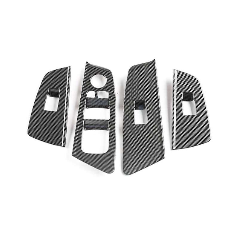 Car Window Switch Lift Button Frame Cover Trim for 5 Series G30 2018-2021 Accessories Abs Carbon Fi