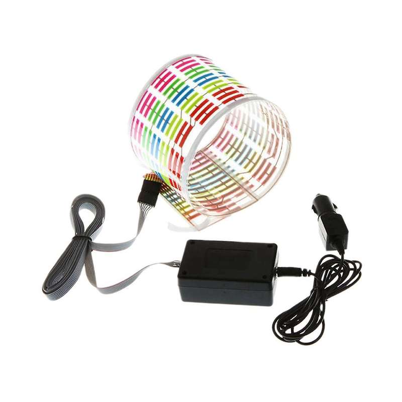 Car Windshield Led Sound Activated Equalizer Car Neon El Light Music Rhythm Flash Lamp Sticker with
