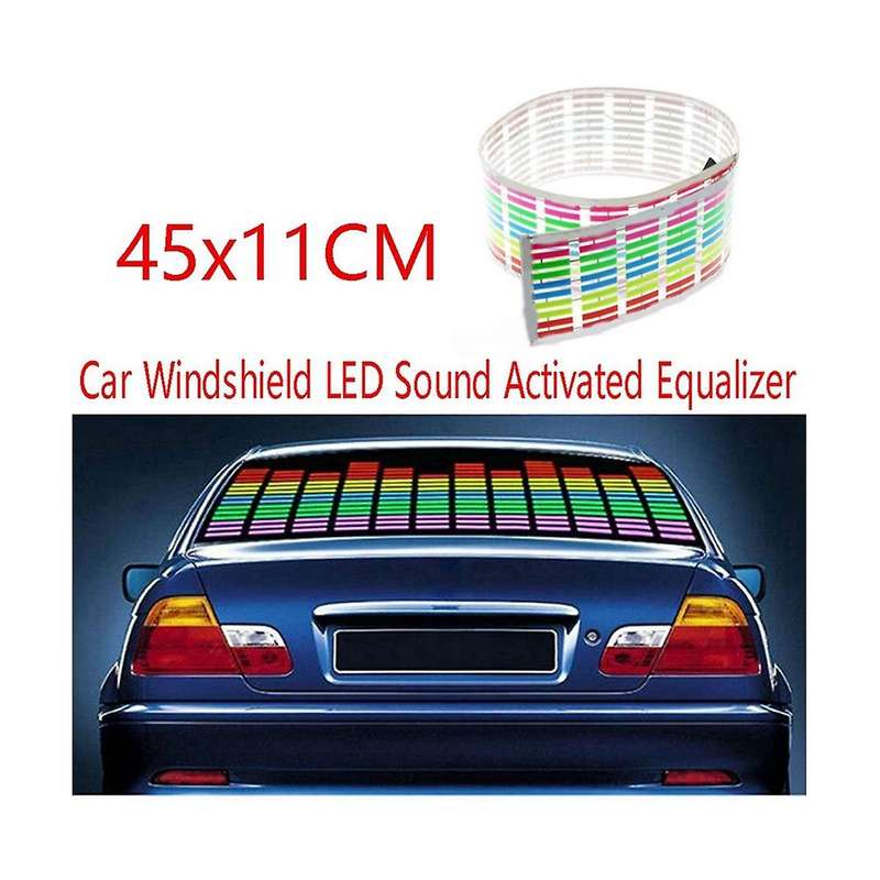 Car Windshield Led Sound Activated Equalizer Car Neon El Light Music Rhythm Flash Lamp Sticker with