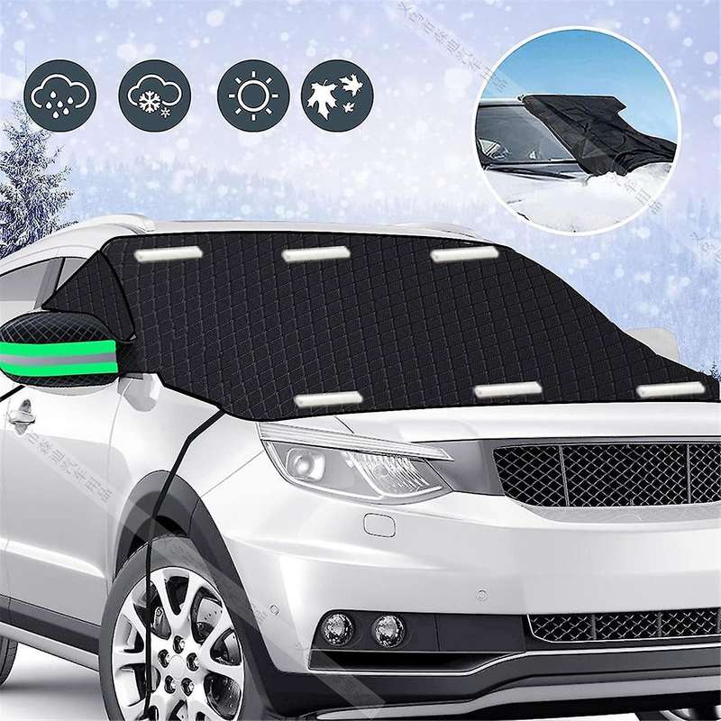 Car Windshield Snow Cover for Ice and Snow,winter Car Snow Cover with Magnetic Edges and Windproof W