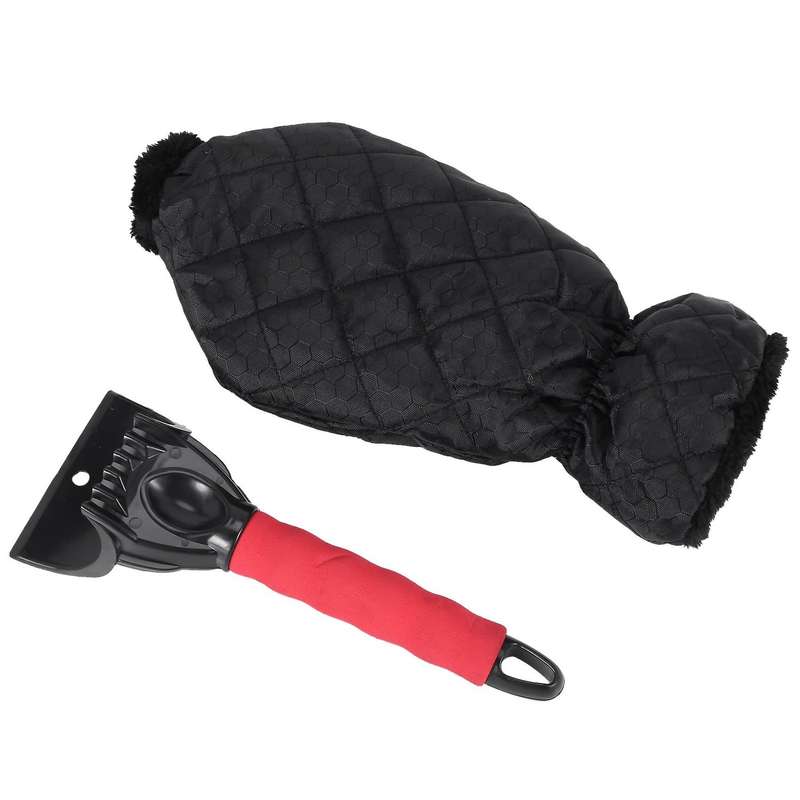 Car Windshield Snow Scraper Mitten with Durable Handle, Waterproof Snow Remover Glove with Warm Thic