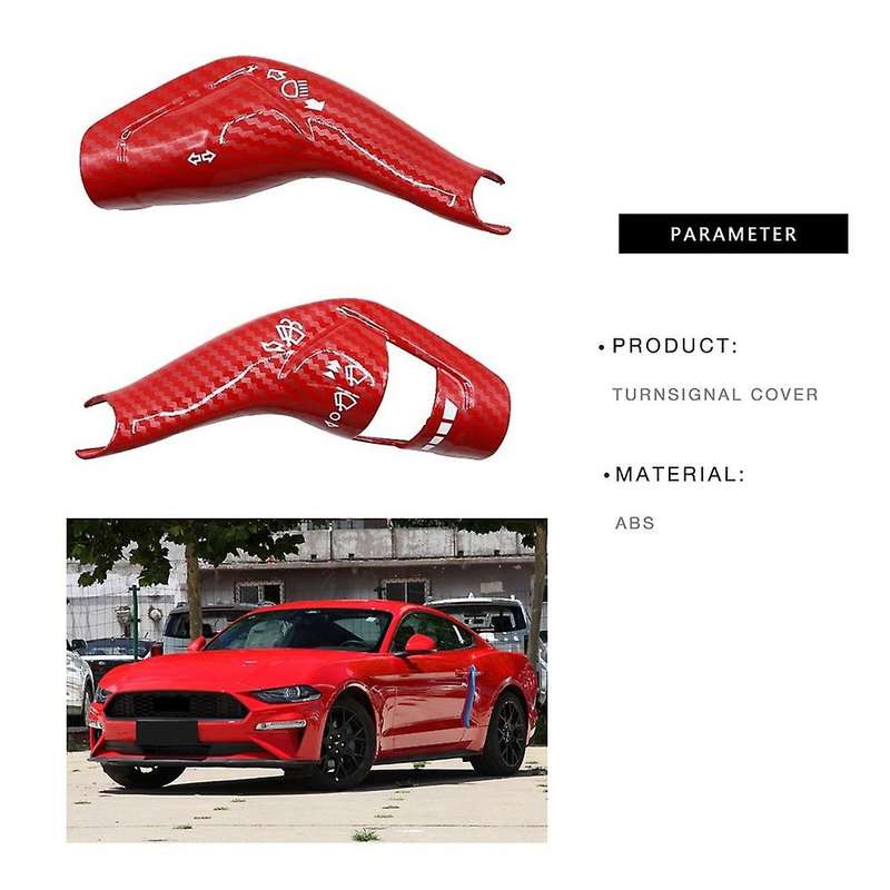 Car Windshield Wiper Lever Cover Decor Sticker Trim for 2015-2022 Turn Signal Lever Switch,Red Carbo