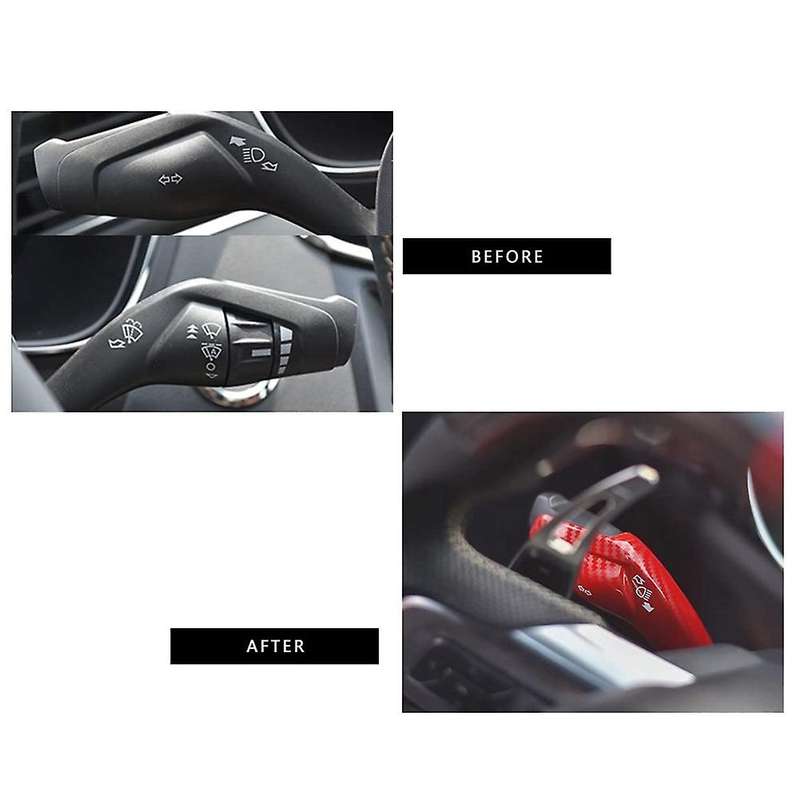 Car Windshield Wiper Lever Cover Decor Sticker Trim for 2015-2022 Turn Signal Lever Switch,Red Carbo