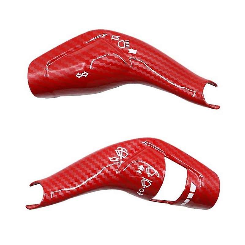 Car Windshield Wiper Lever Cover Decor Sticker Trim for 2015-2022 Turn Signal Lever Switch,Red Carbo