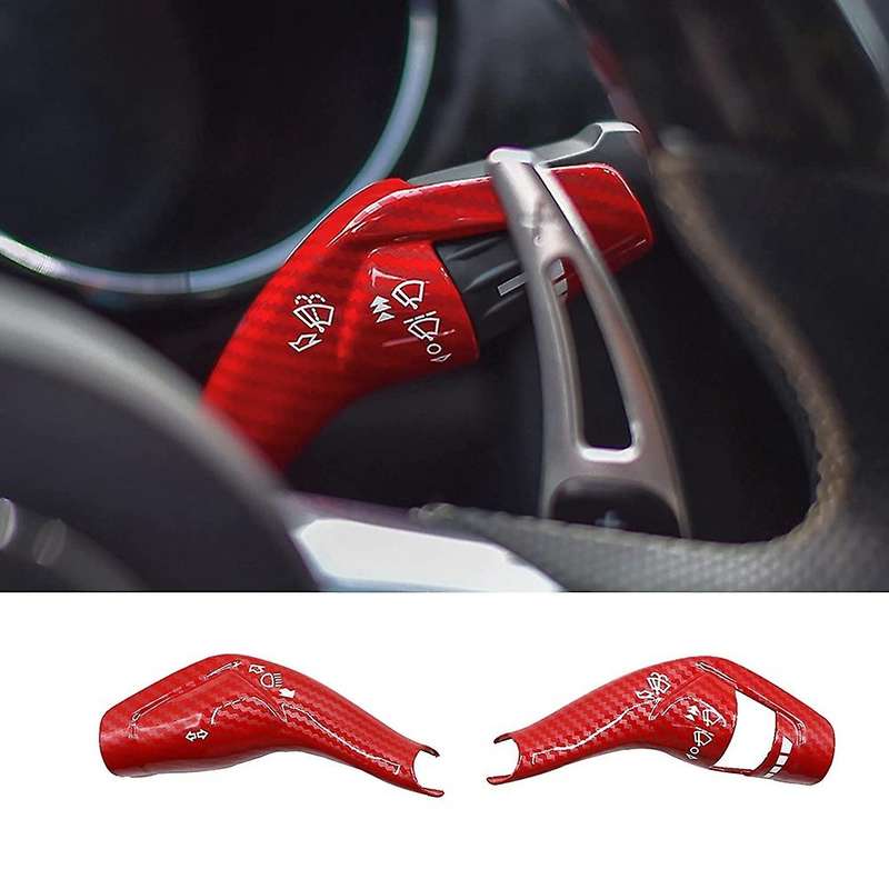 Car Windshield Wiper Lever Cover Decor Sticker Trim for Everest 2015+ Turn Signal Lever Switch,Red C