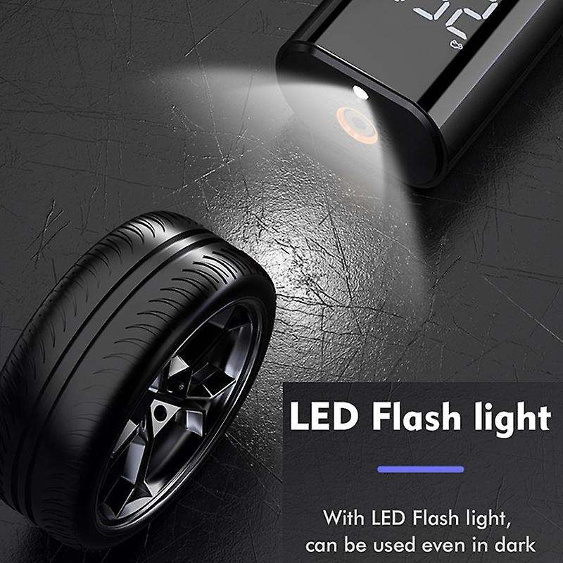 Car Wireless Air Pump with LED Lamp Tire Inflator Air Pump Digital Pressure Auto Portable for Car Bi