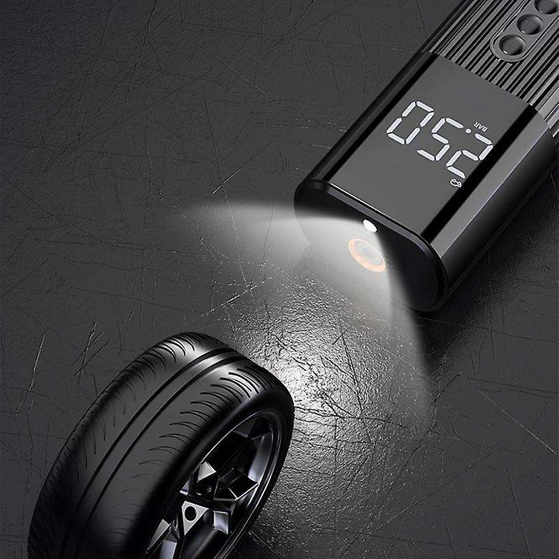 Car Wireless Air Pump with LED Lamp Tire Inflator Air Pump Digital Pressure Auto Portable for Car Bi