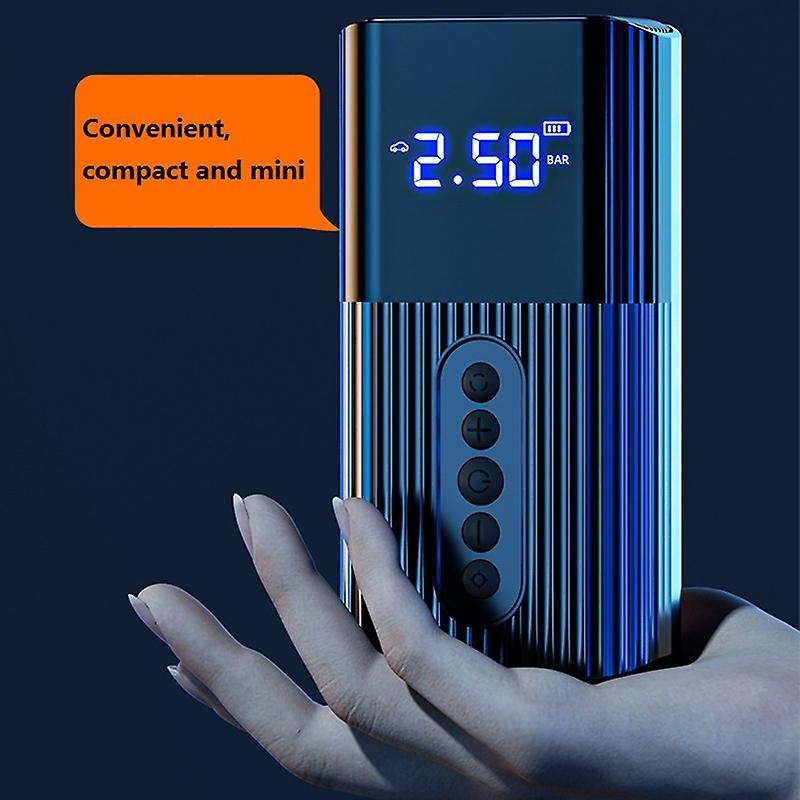 Car Wireless Air Pump with LED Lamp Tire Inflator Air Pump Digital Pressure Auto Portable for Car Bi