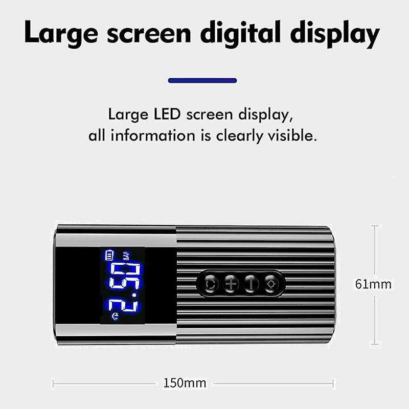Car Wireless Air Pump with LED Lamp Tire Inflator Air Pump Digital Pressure Auto Portable for Car Bi