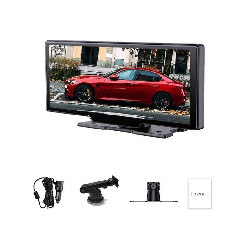 Car Wireless CarPlay Screen, Portable 10.26-Inch IPS Android Auto Wireless Car Screen, Driving Reco