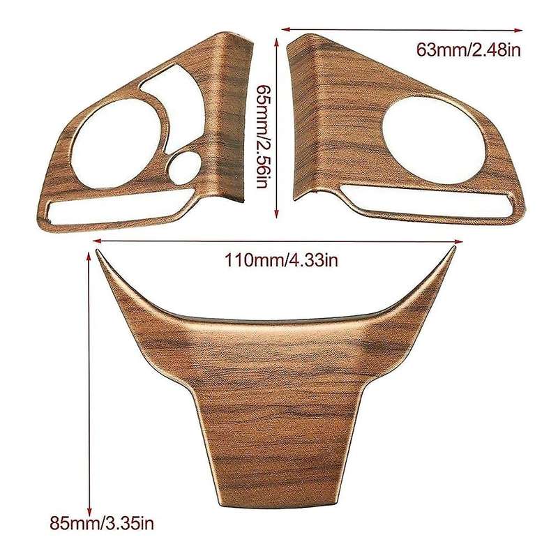 Car Wood Grain Steering Wheel Button Cover Trim for -v 2017 2018 2019 2020 2021