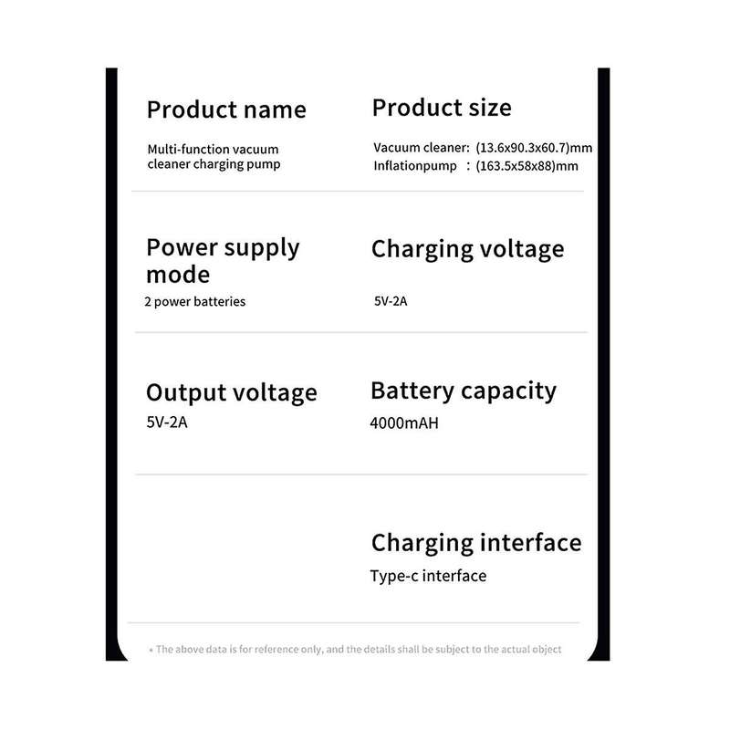 Car Wireless Vacuum Cleaner Power Bank Lighting Pump Portable Folding Powerful Vacuum Cleaner