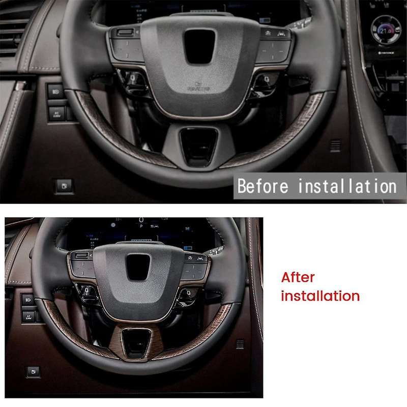 Car Wood Grain Steering Wheel Trim Frame Cover Sticker Car Inner Accessories for Alphard 40 Series 2