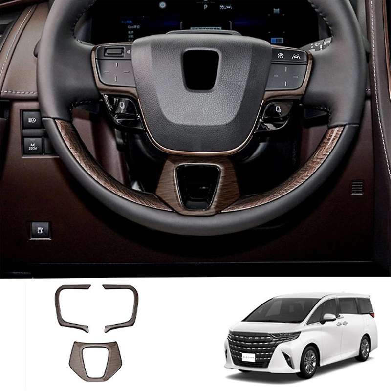 Car Wood Grain Steering Wheel Trim Frame Cover Sticker Car Inner Accessories for Alphard 40 Series 2